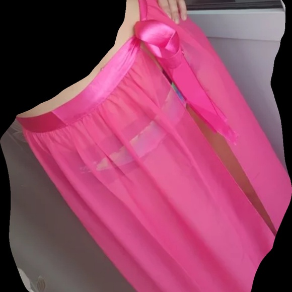 PINK/BLACK/ORANGE  BATHING SUIT COVER UP SKIRT - Picture 3 of 8